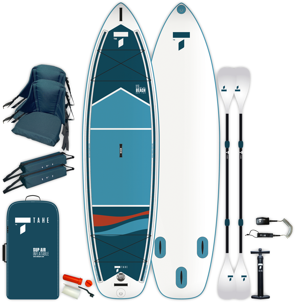 Доска SUP надувная компл. TAHE / BIC Sport 24 SUP-YAK AIR BEACH PACK (с 2 веслами, 2 сиденьями, 2 упора, 1 лиш)