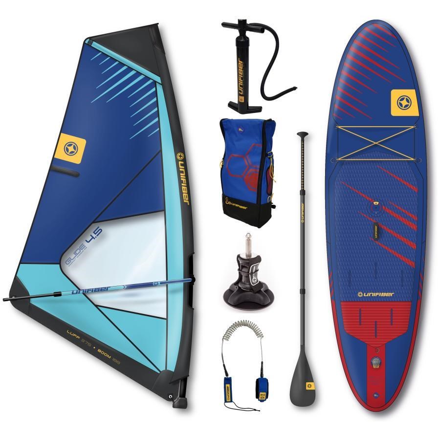 Доска SUP надувная компл. +парус Unifiber 23 Oxygen iWindSup SL 10'7" & Compact 4.5 Rig Paddle Leash