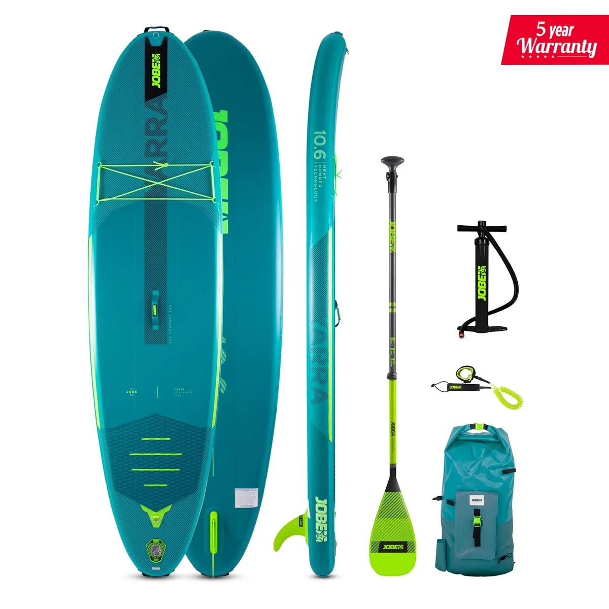 Доска SUP надувная компл. Jobe 23 Aero Yarra SUP Board 10.6 Package Teal