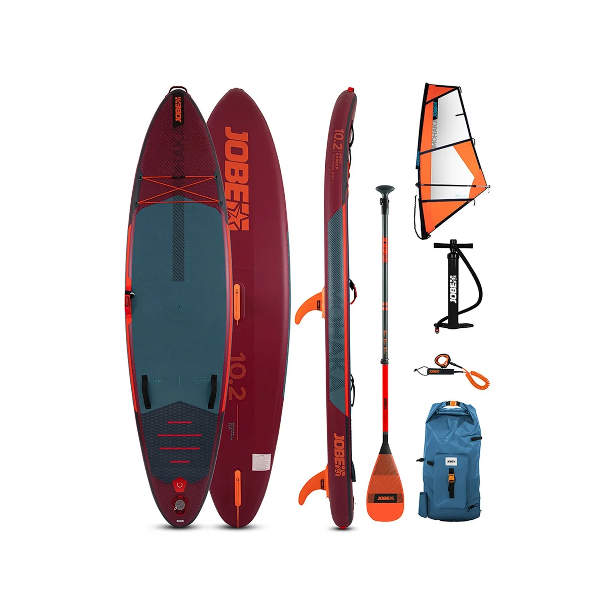 Доска SUP надувная компл. Jobe 23 Aero Mohaka Board 10.2 + Sup Sail 3.5 m2