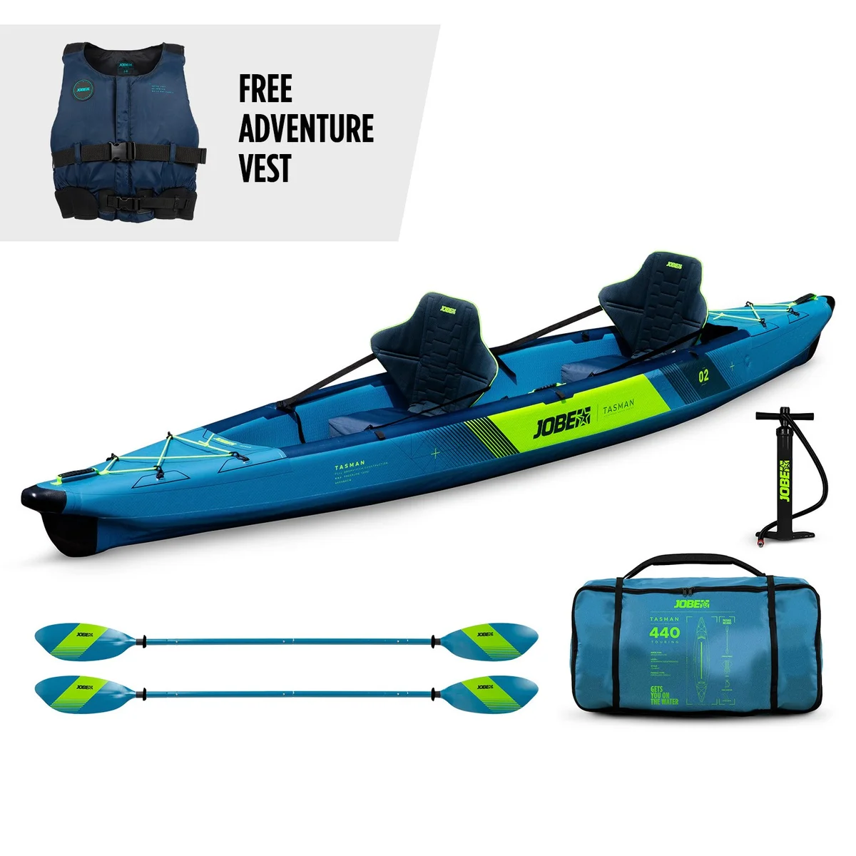 Каяк надувной компл. Jobe 25 Tasman Inflatable Kayak Package