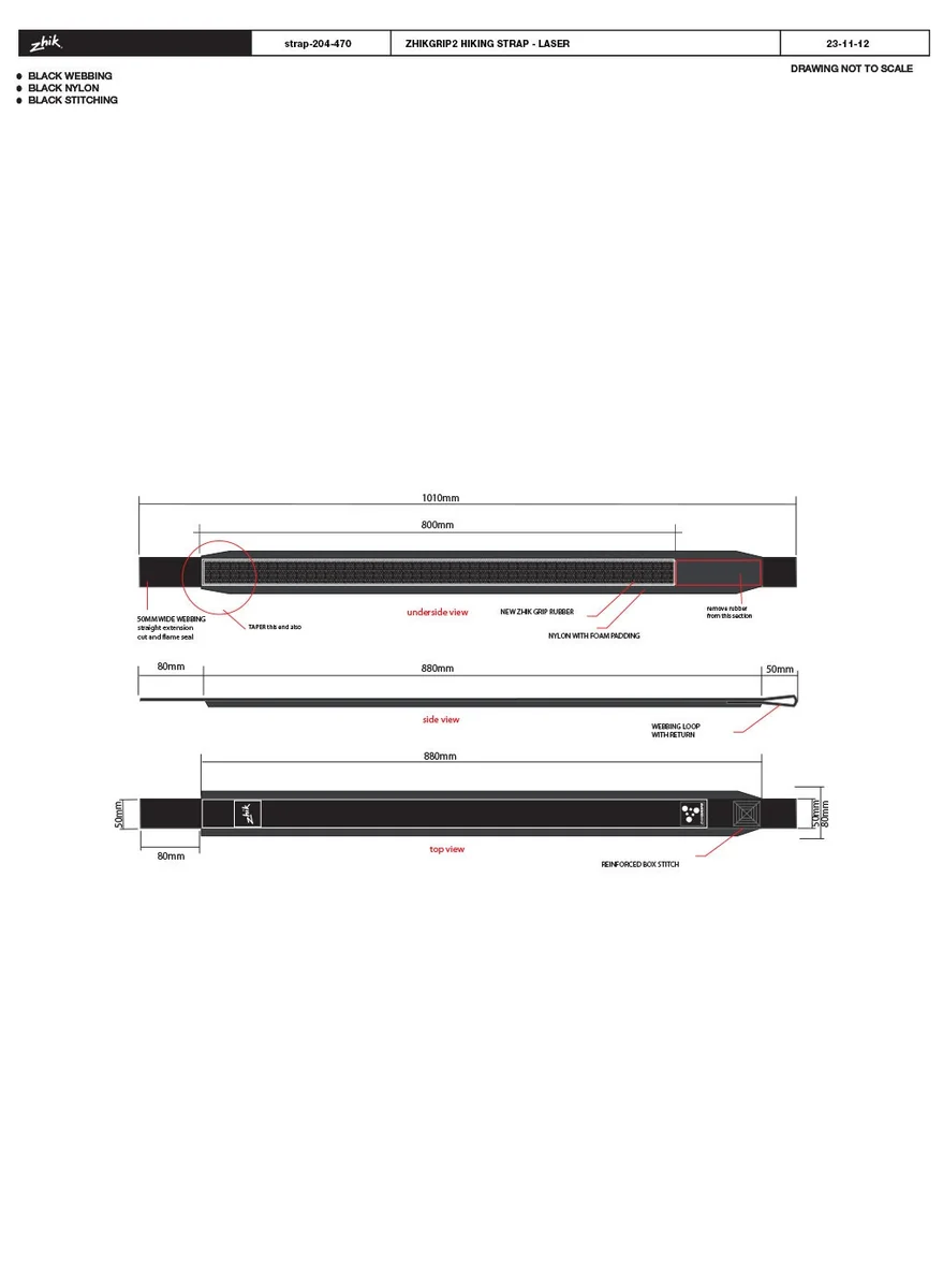 Откреночный ремень ZHIK 18 29er Strap