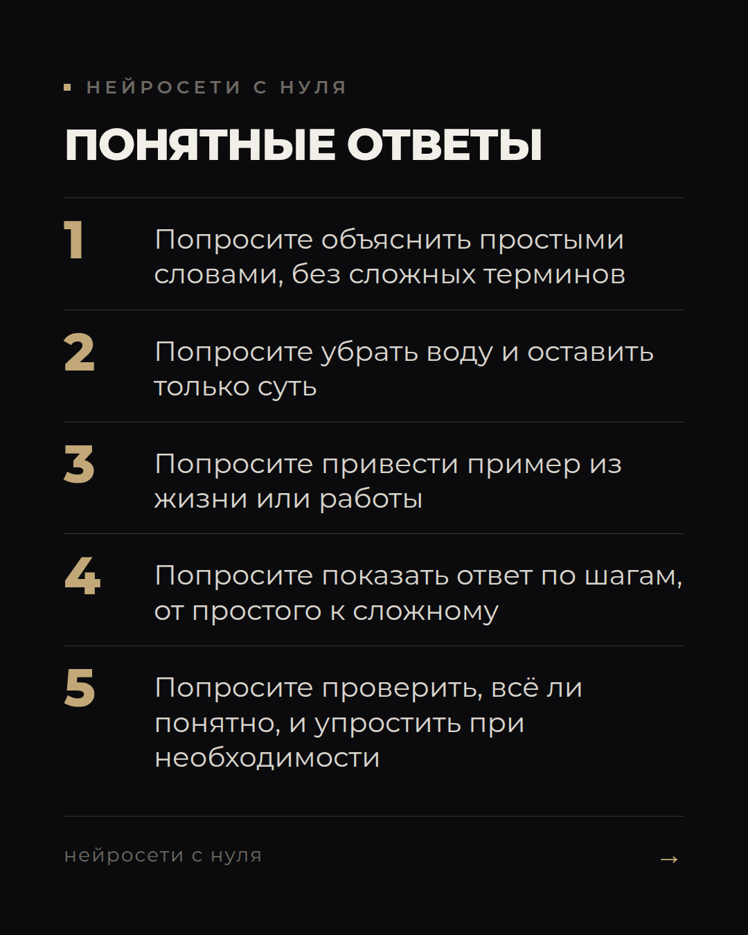 5 команд для понятных ответов