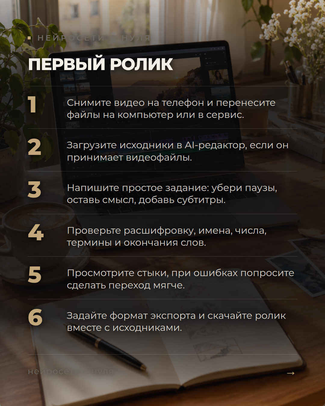 Монтаж ролика с ИИ