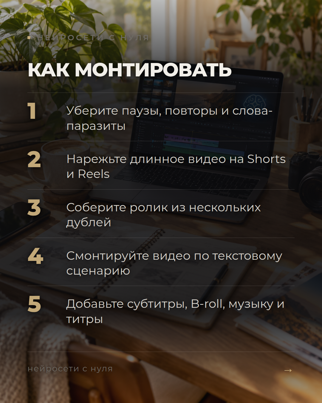 5 способов монтажа с ИИ-агентом