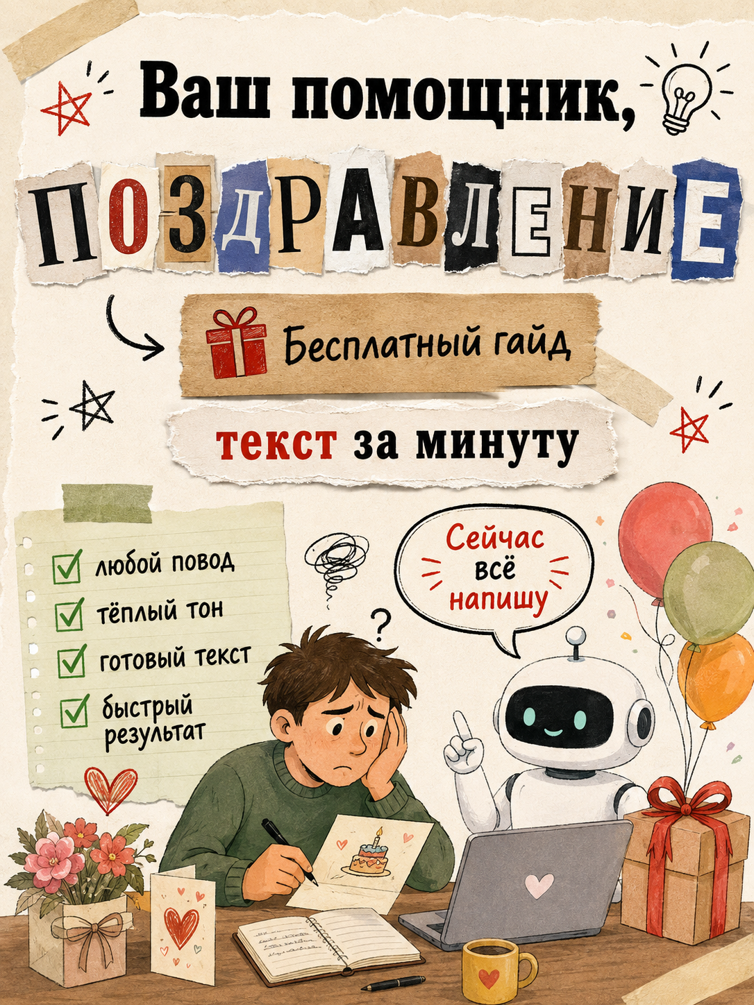 Поздравление за минуту