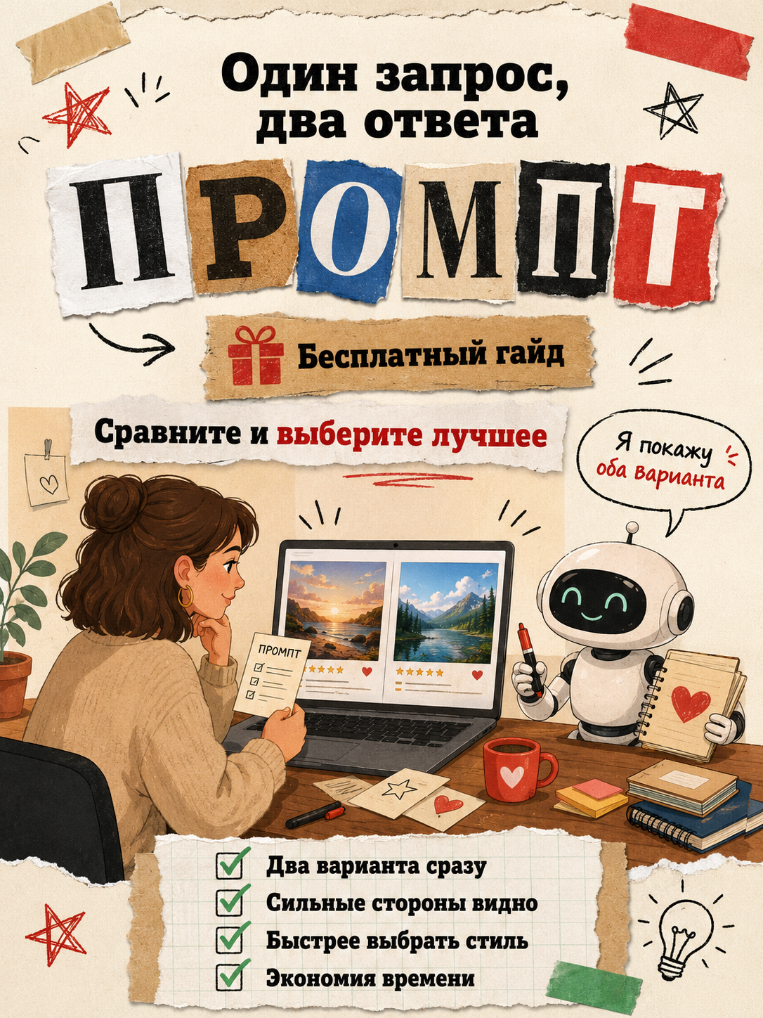 Один промпт, два результата