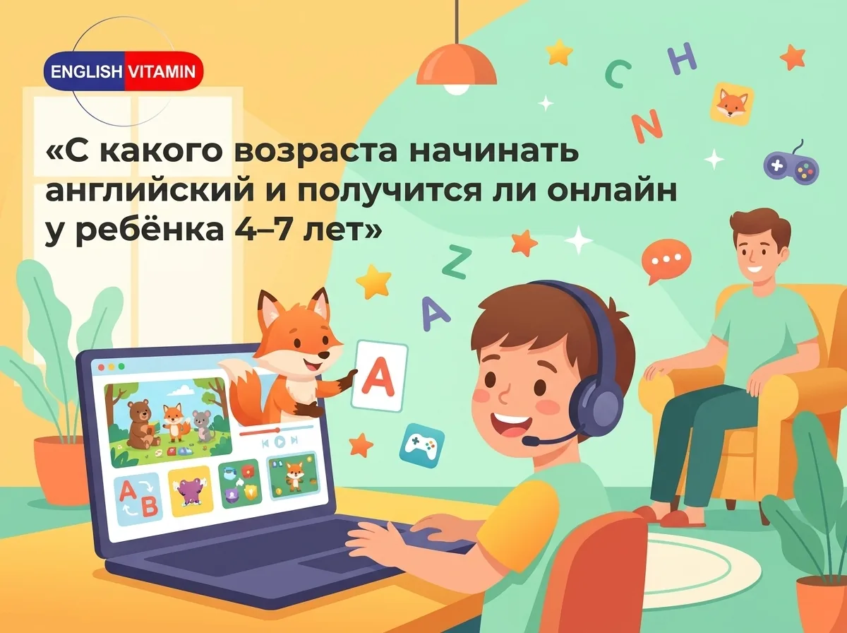 С какого возраста начинать английский и получится ли онлайн у ребёнка 4–7 лет