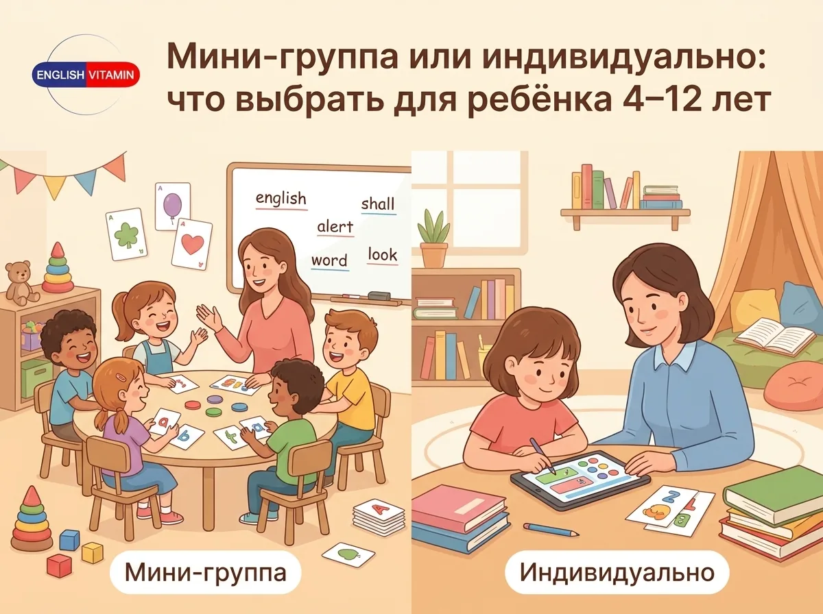 Мини-группа или индивидуально: что выбрать для ребёнка 4–12 лет