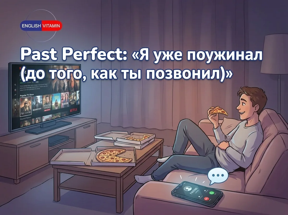 Past Perfect: «Я уже поужинал (до того, как ты позвонил)»