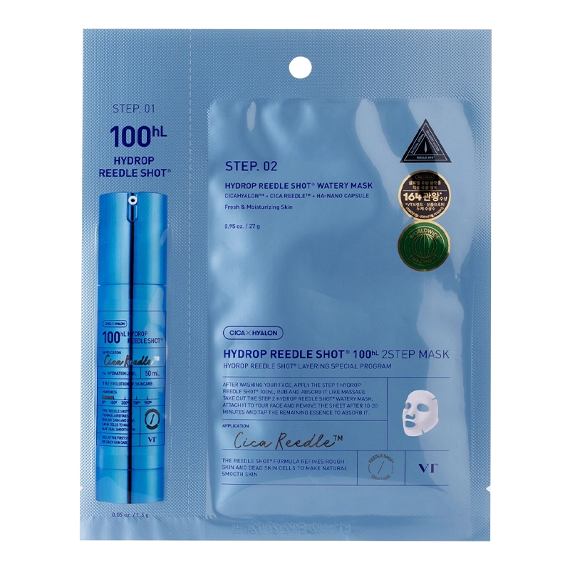 Маска для лица УВЛАЖНЯЮЩАЯ двухфазная HYDROP Reedle Shot 100 2-STEP MASK, 1,5гр+27гр