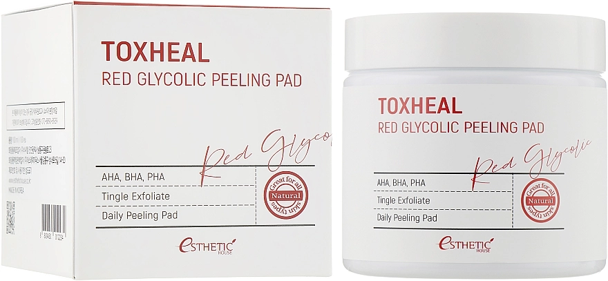 Пилинг-подушечки МИНДАЛЬНЫЕ Toxheal Red Glyucolic Peeling Pad 100 шт, 100 мл