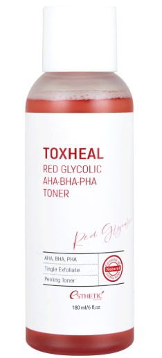 Тонер для лица TOXHEAL RED GLYCOLIC AHA, BHA, PHA TONER, 180 мл
