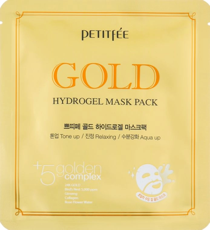 [PETITFEE] Маска гидрогелевая для лица ЗОЛОТО Gold Hydrogel Mask Pack, 32 гр