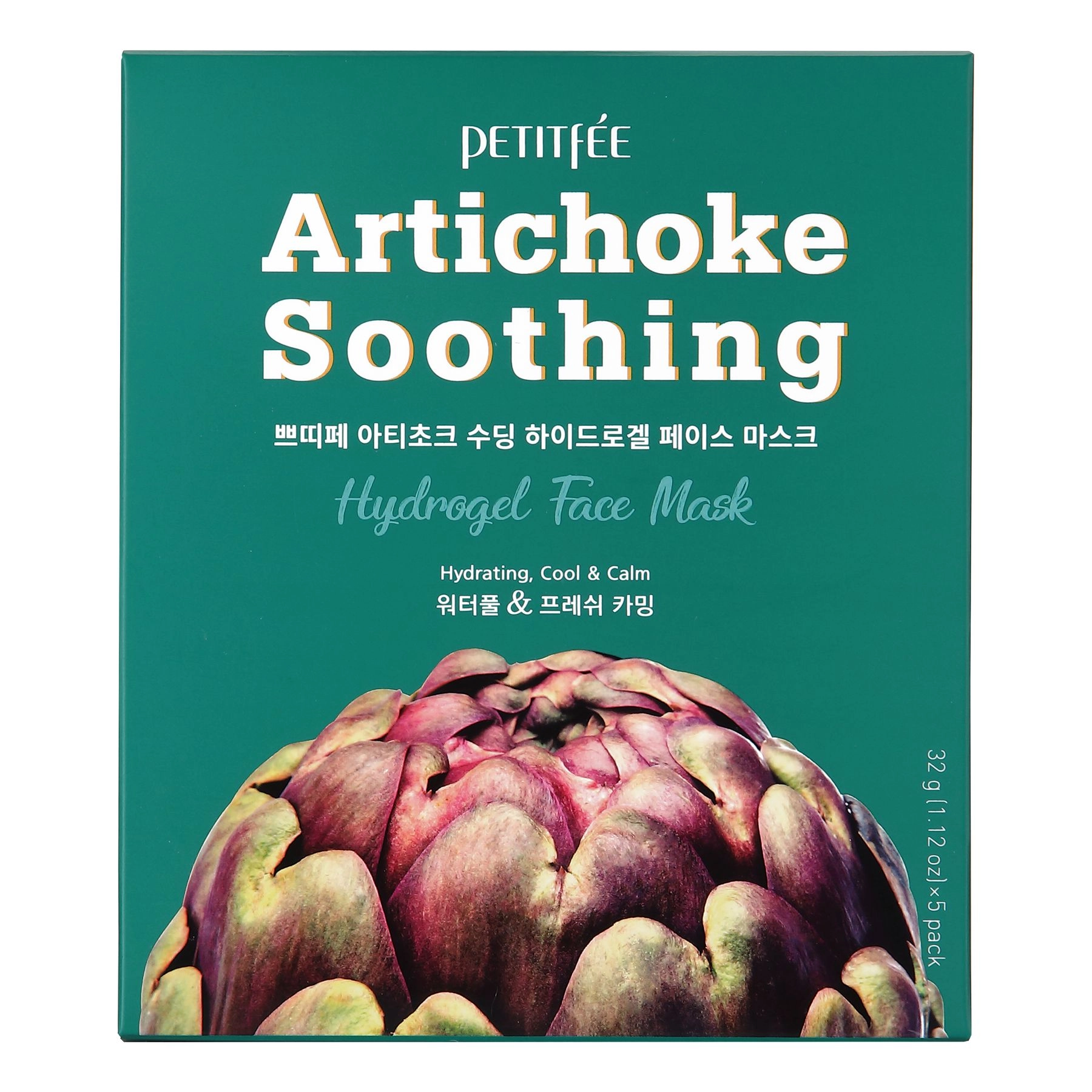 [PETITFEE] Маска гидрогелевая противоотёчная с артишоком Artichoke Soothing Hydrogel Face Mask, 32 г