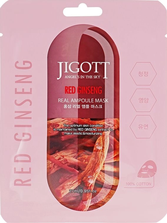 Маска тканевая для лица ЖЕНЬШЕНЬ RED GINSENG Real Ampoule Mask, 27 мл