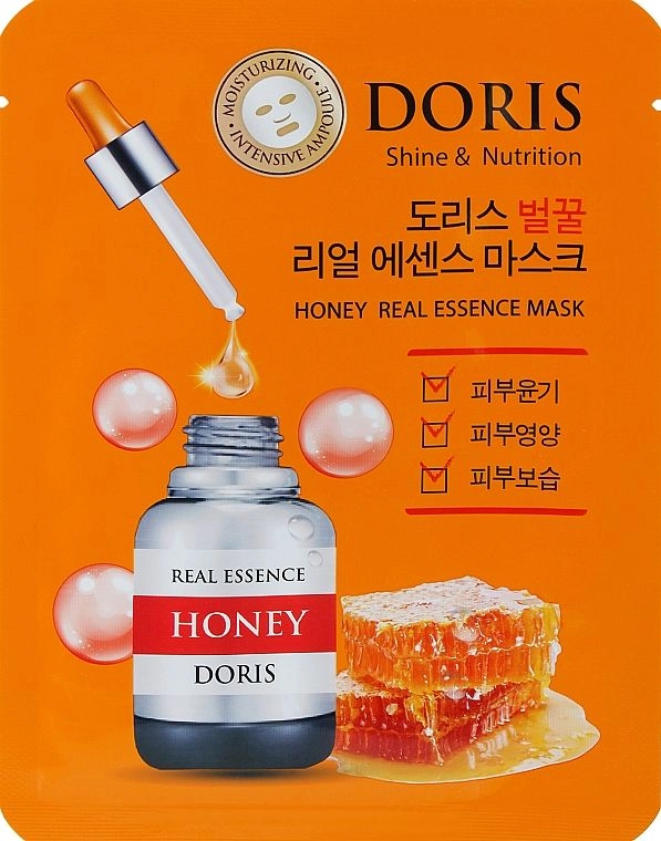 [DORIS] НАБОР Тканевая маска для лица МЕД HONEY Real Essence Mask, 10 шт*25 мл