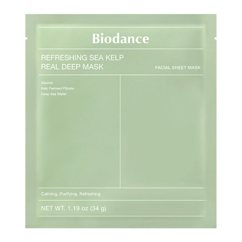 Маска гидрогелевая УСПОКАИВАЮЩАЯ с водорослями Refreshing Sea Kelp Real Deep Mask, 34 гр