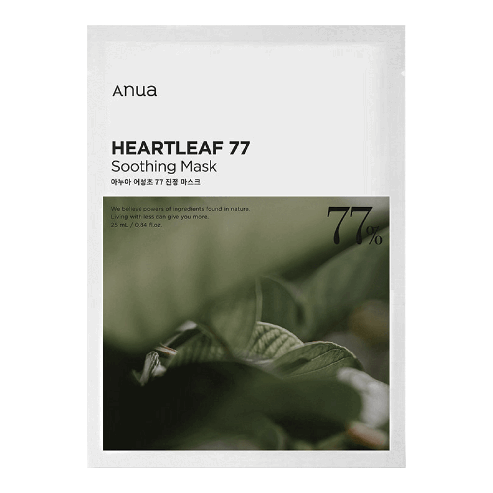 Маска тканевая УСПОКАИВАЮЩАЯ на основе хауттюйнии Heartleaf 77% Soothing Sheet Mask, 25 мл