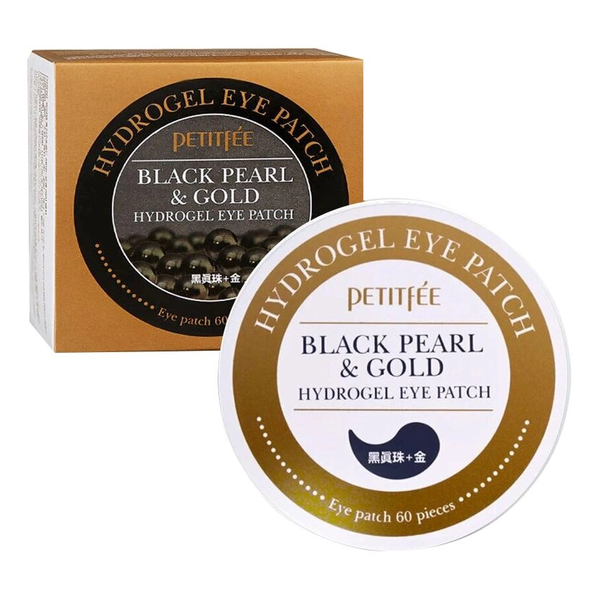 [PETITFEE] Гидрогелевые патчи для глаз ЖЕМЧУГ/ЗОЛОТО Black Pearl&Gold Hydrogel Eye Patch, 60 шт