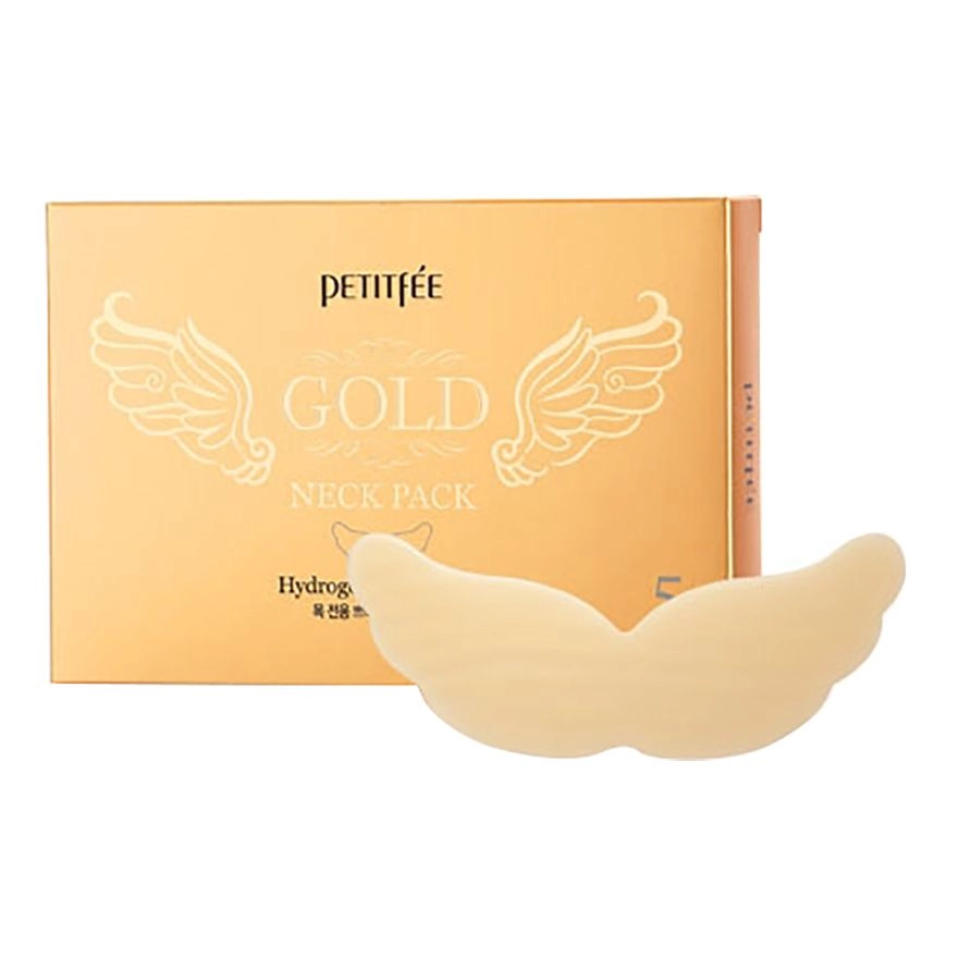 [PETITFEE] НАБОР Гидрогелевая маска-патч для шеи АНТИВОЗРАСТНАЯ/ЗОЛОТО Gold Neck Pack, 5 шт