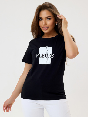 Футболка "Fleurs" (черный)