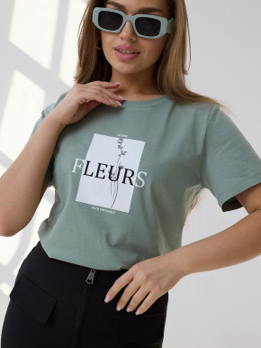 Футболка "Fleurs" (хаки)