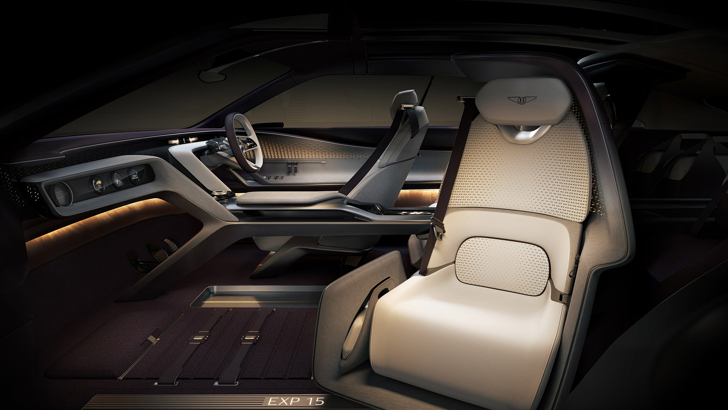 Bentley раскрывает дизайн будущего: трёхместный электроконцепт EXP 15