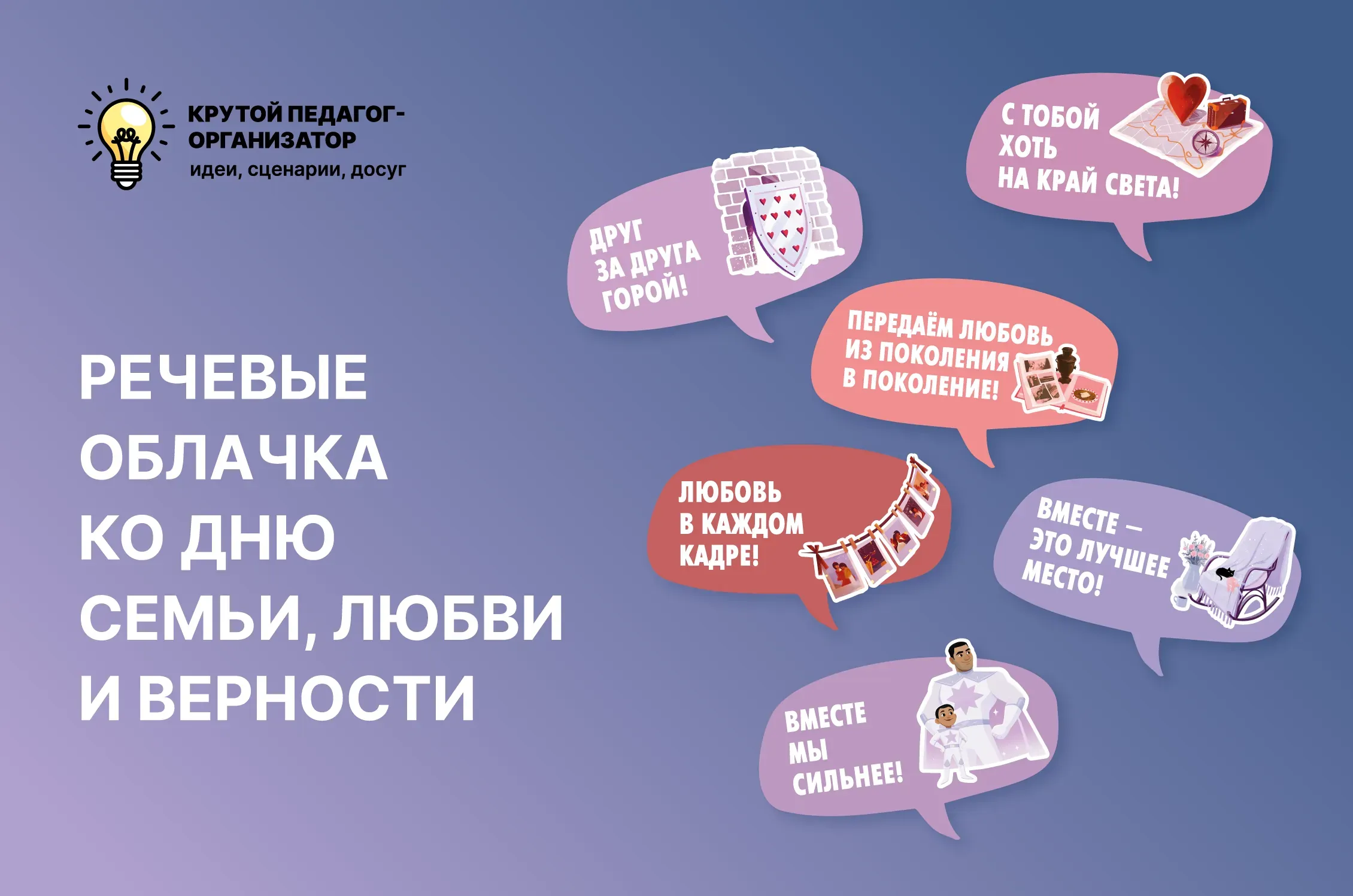 Речевые облачка ко Дню семьи, любви и верности