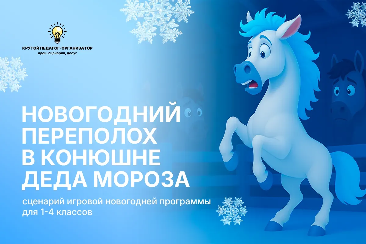 Сценарий игровой новогодней программы для 1-4 классов «Новогодний переполох в конюшне Деда Мороза»