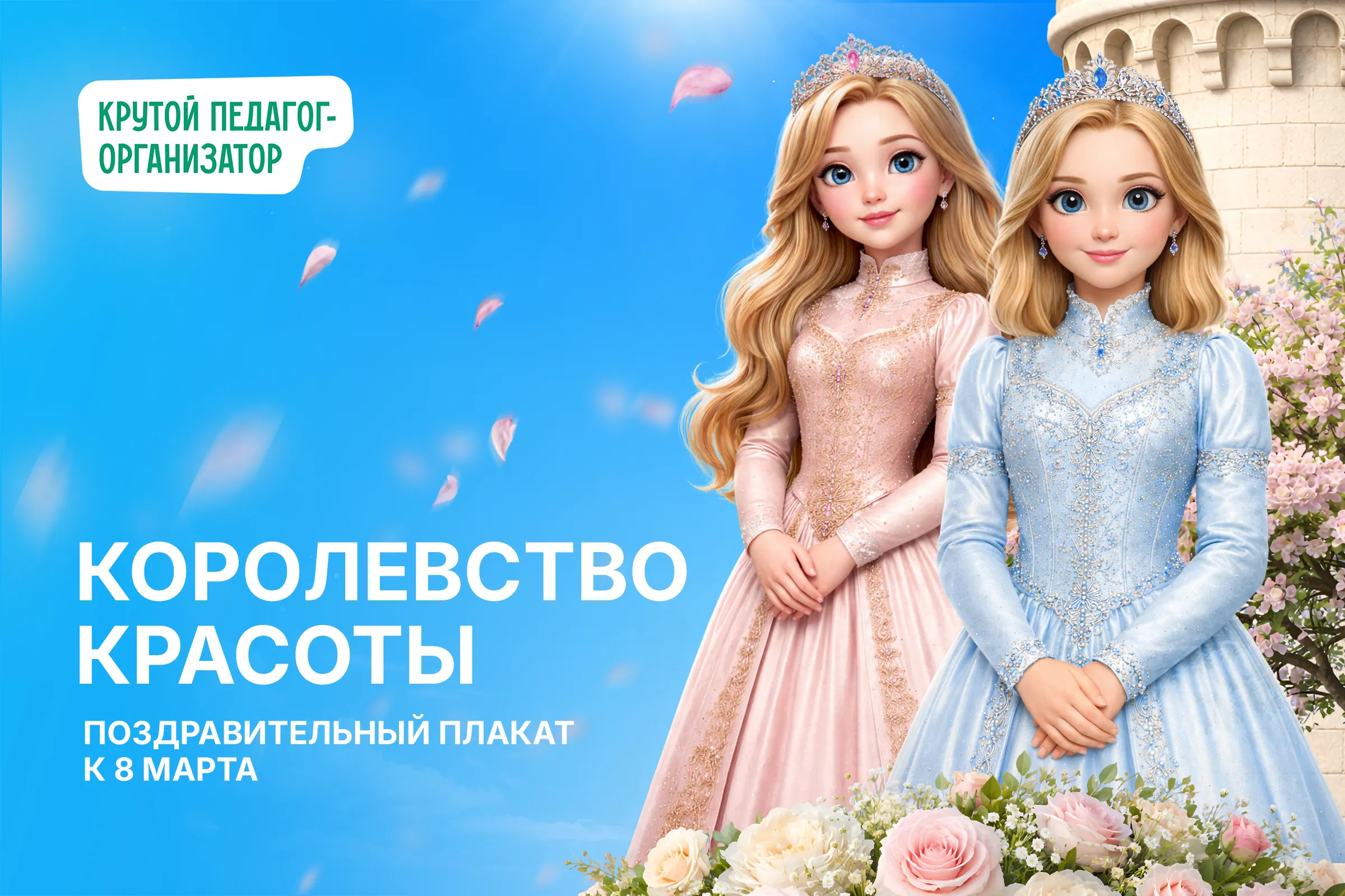 Поздравительный плакат к 8 Марта «Королевство красоты»