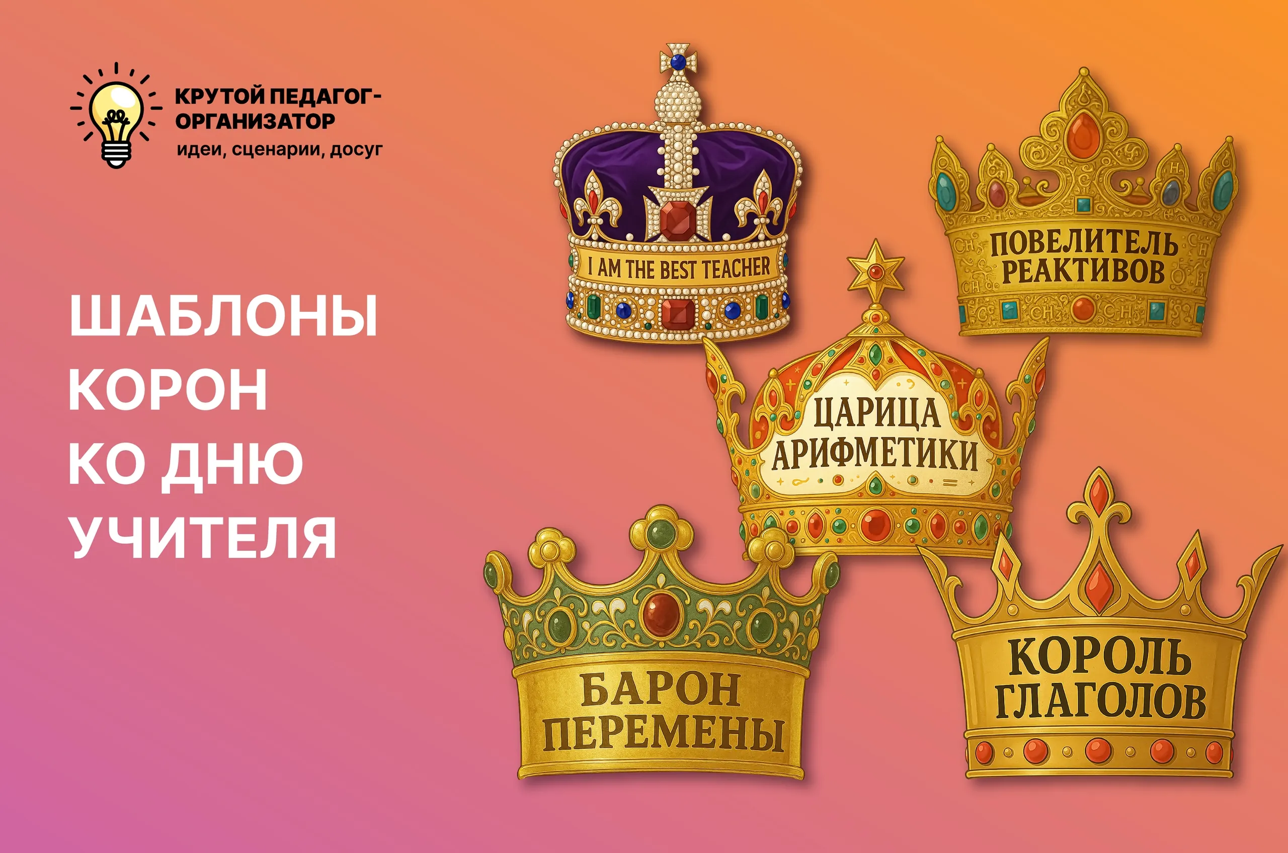 Короны для встречи педагогов на День учителя