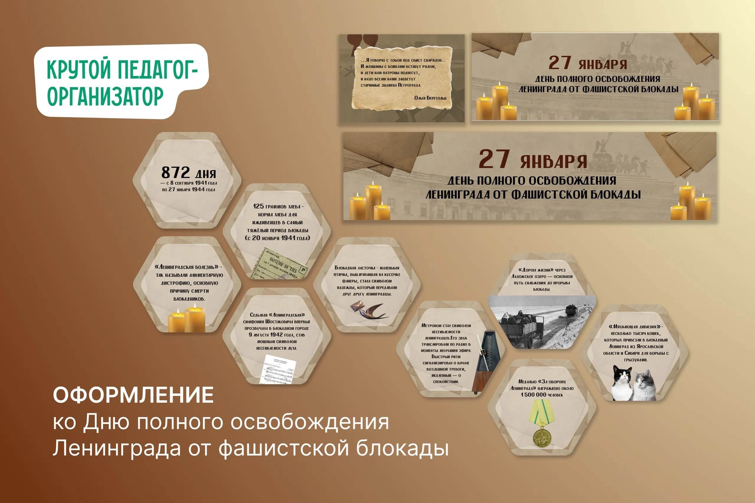 Оформление ко Дню полного освобождения Ленинграда от фашистской блокады