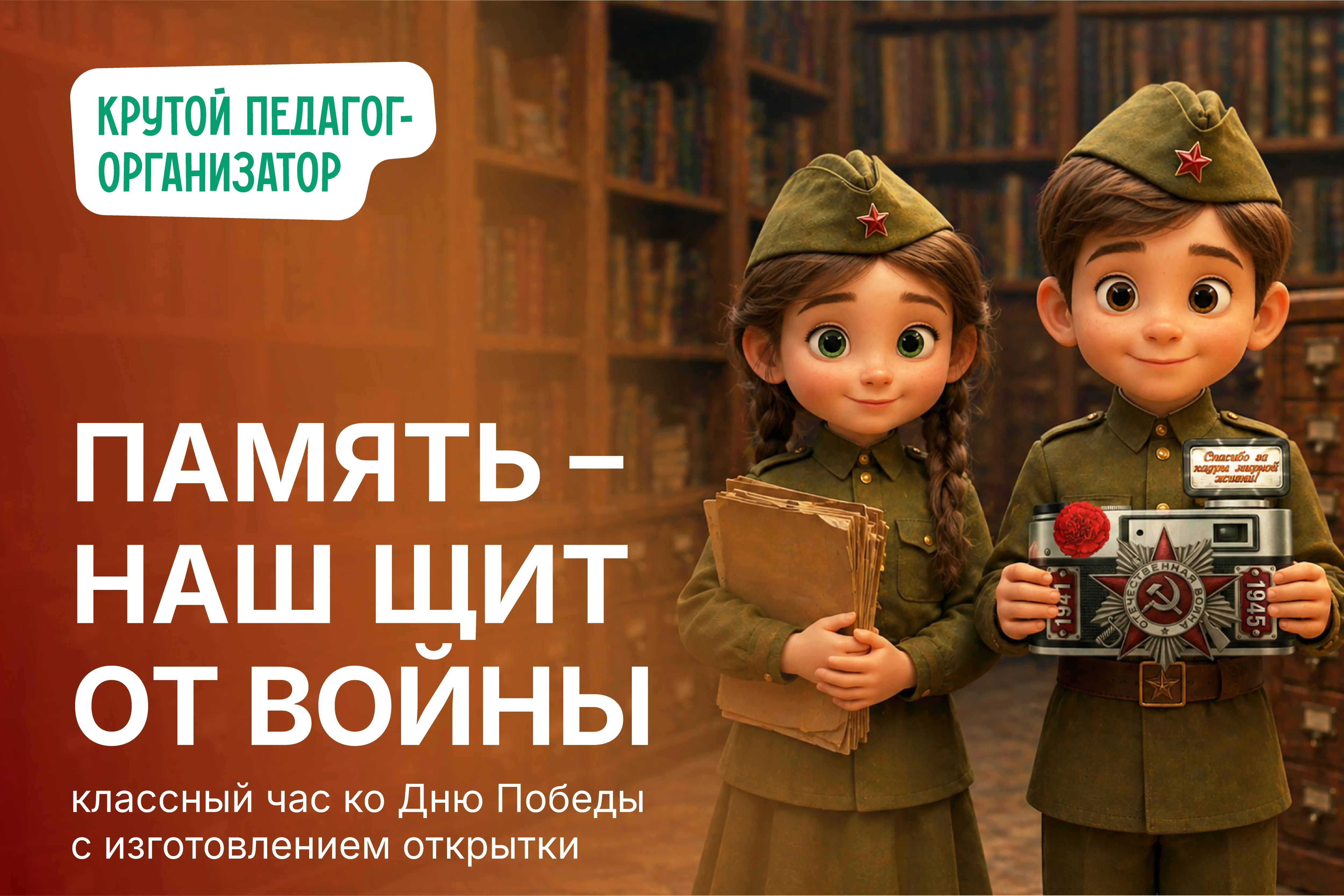 Классный час ко Дню Победы с изготовлением открытки для 1-4 классов «Память — наш щит от войны»