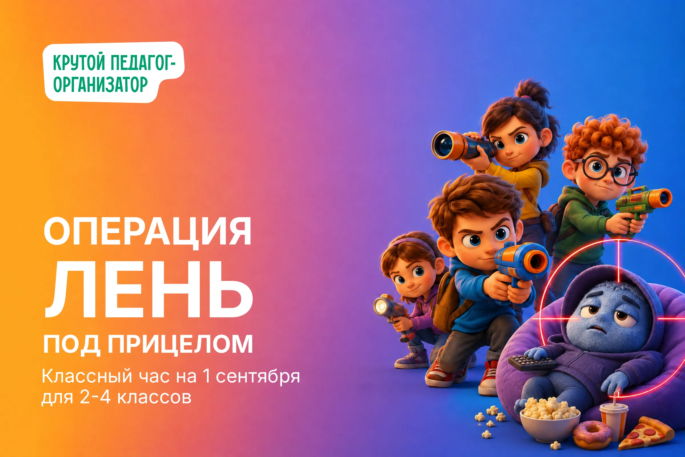Классный час на 1 сентября для 2–4 классов «Операция «Лень под прицелом»