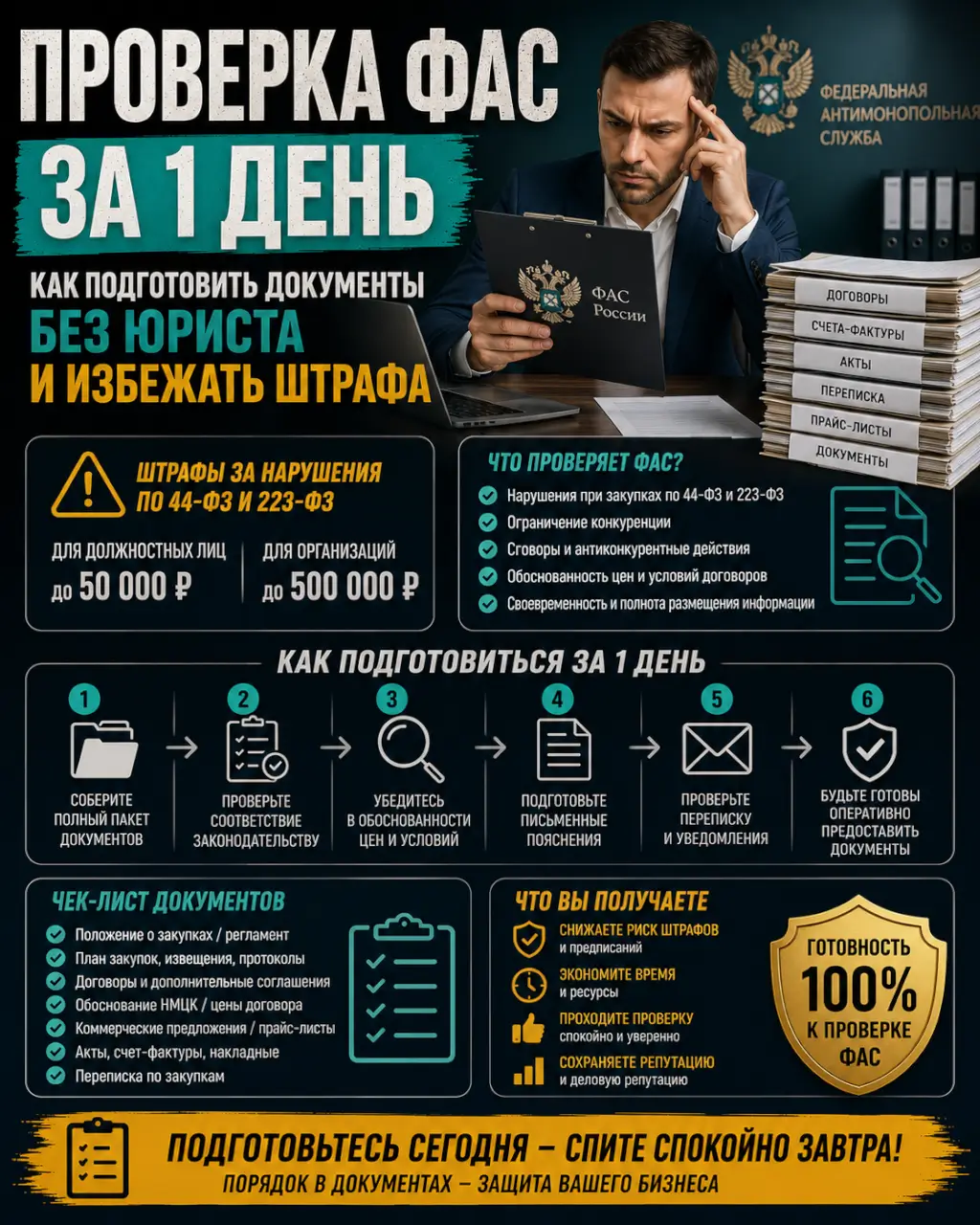 Проверка ФАС за 1 день — как подготовить документы без юриста и избежать штрафа — фото 1 из 1
