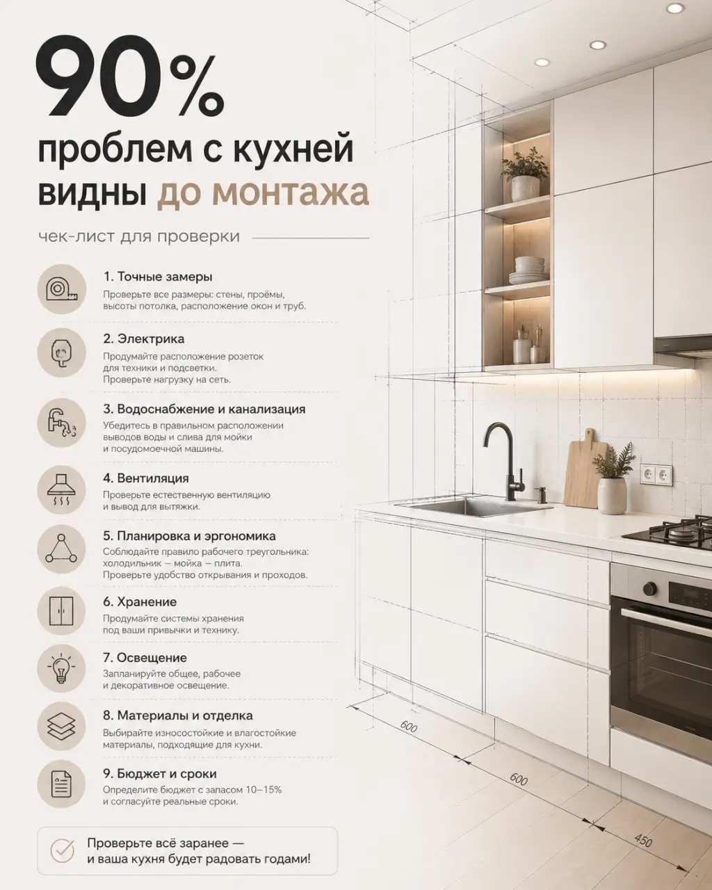 90% проблем с кухней видны до монтажа — чек-лист для проверки в Салавате