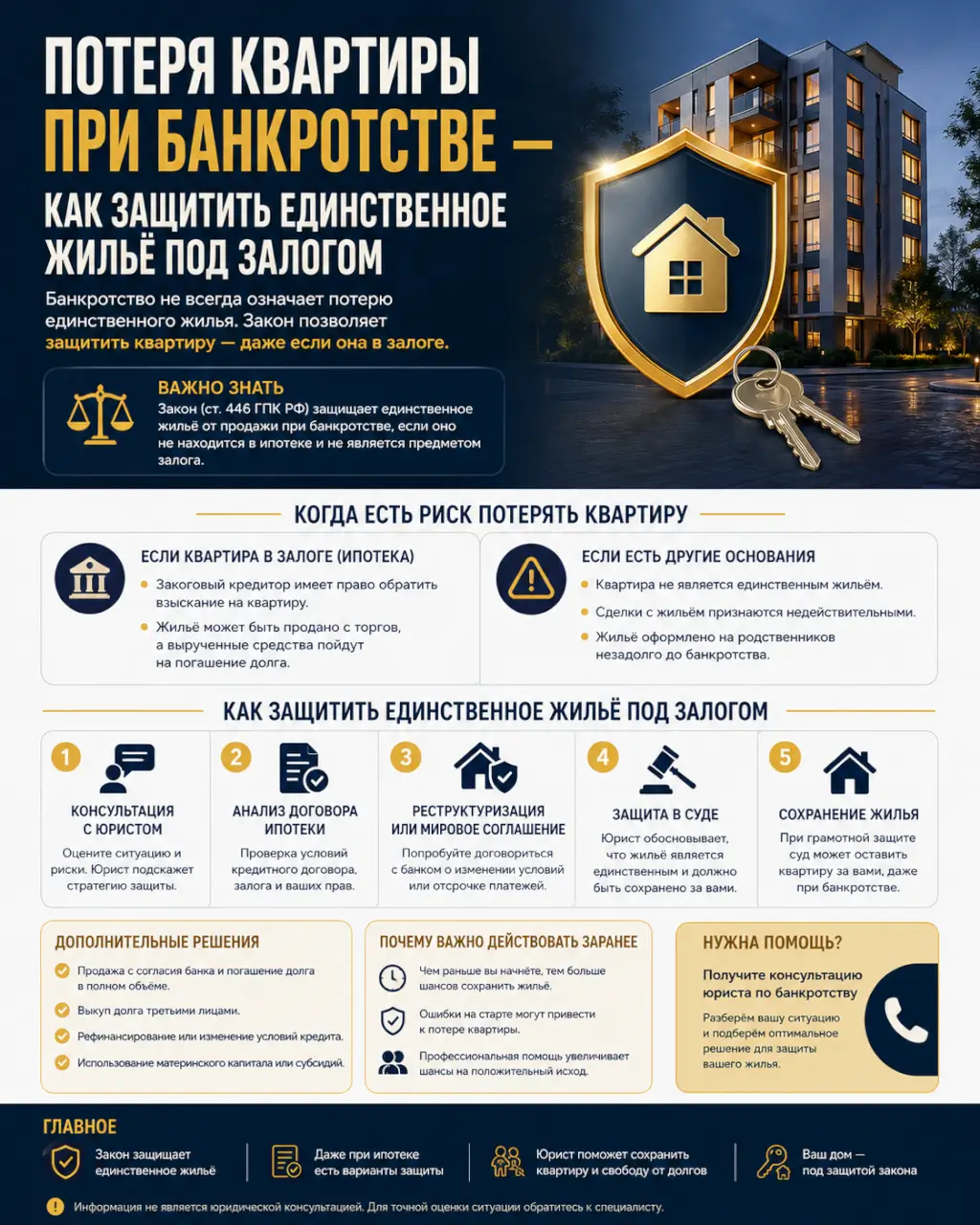 Потеря квартиры при банкротстве — как защитить единственное жильё под залогом — фото 1 из 1
