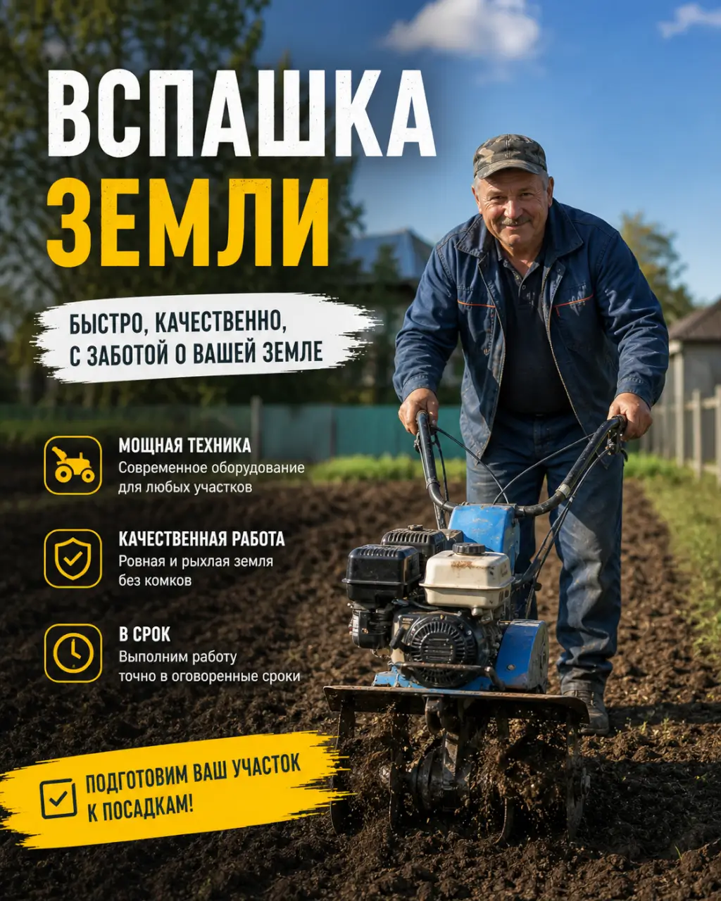 Вспашка земли в Салавате: подготовим ваш участок к посадке