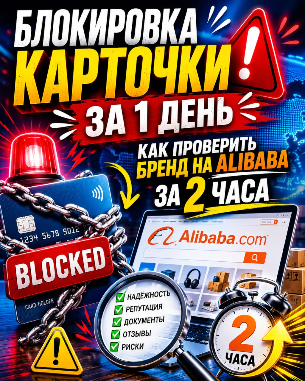 Блокировка карточки за 1 день — как проверить бренд на Alibaba за 2 часа — фото 1 из 1