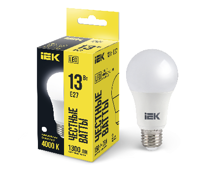 Лампа светодиодная LED 13вт Е27 белый ECO