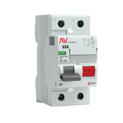 Устройство защитного отключения DV 2P 63А/30мА (AC) AVERES