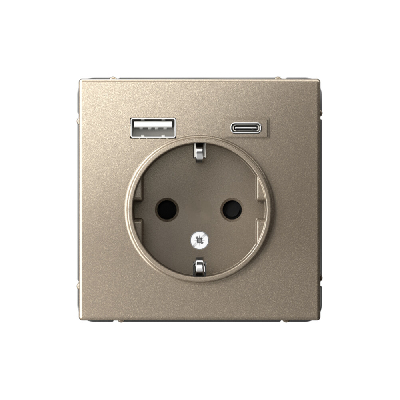 ARTGALLERY розетка 16А с 2 USB A+C, 5В/2,4А/3,0А, 2х5В/1,5А, механизм, шампань