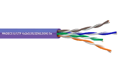Кабель витая пара U/UTP 4PR 24AWG Cat.5е LSZH(LSOH) неэкранированная не распространяет горение(DCM Test Report) Польша