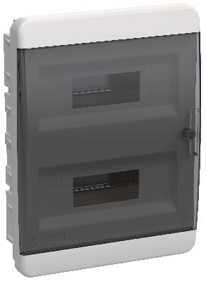 TEKFOR Корпус пластиковый ЩРВ-П-24 IP41 черная прозрачная дверь IEK