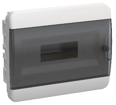 TEKFOR Корпус пластиковый ЩРВ-П-12 IP41 черная прозрачная дверь IEK
