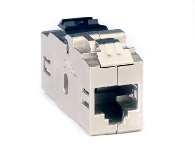 Модуль Keystone RJ45 CAT6 проходной экранированный серебристый (12шт в упаковке)
