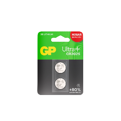 Батарейка дисковая литиевая GP Lithium Ultra Plus CR2025 - 2 шт. в блистере