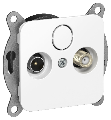 FLITE Розетка 2-местная TV+SAT экранированная оконечная РТВс-2-1-1-ФлБ белый IEK