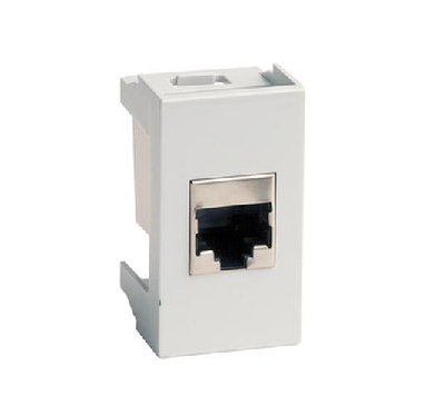 Компьютерная розетка RJ-45, кат. 5е, экранированная, 8P8C, Viva, белая, 1 модуль